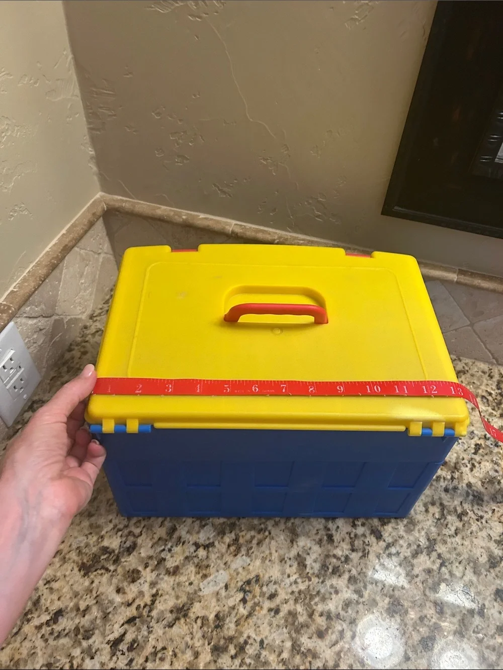 Kids Multi-Color Plastic Toy Storage Box with Drawers - Yellow/Blue/Red & Handle